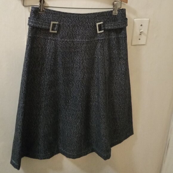 Flavia Martini Argentina Sz 2 black white patterned Midi Skirt - Woolblend - Picture 1 of 4